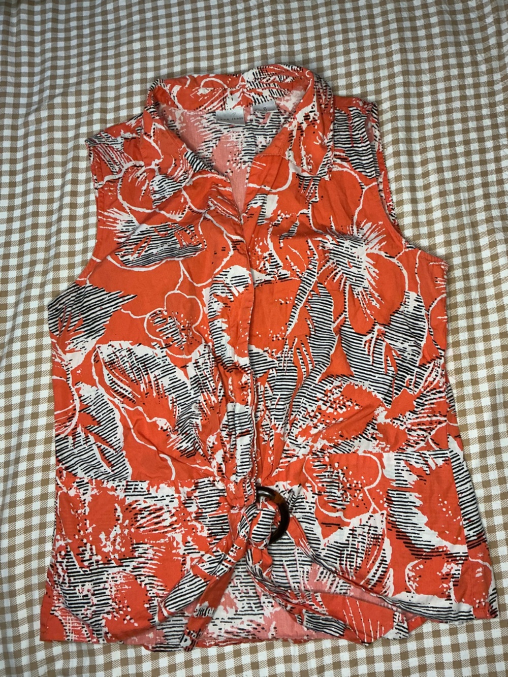 Summer Blouse Emma James Women’s Size 6 Orange Sleeveless